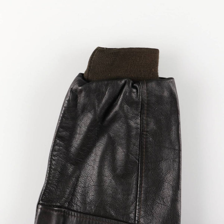 A-2 type leather flight jacket, men's size S unclear black type Vintage Second Hand