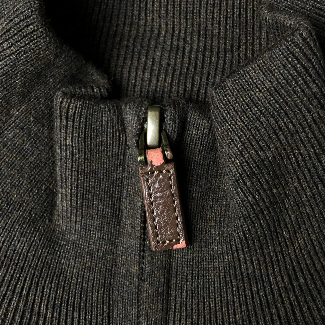 Ralph Lauren POLO RALPH LAUREN PIMA COTTON Cotton knit half zip sweater Men's size L Pima Cotton brown type Vintage Second Hand