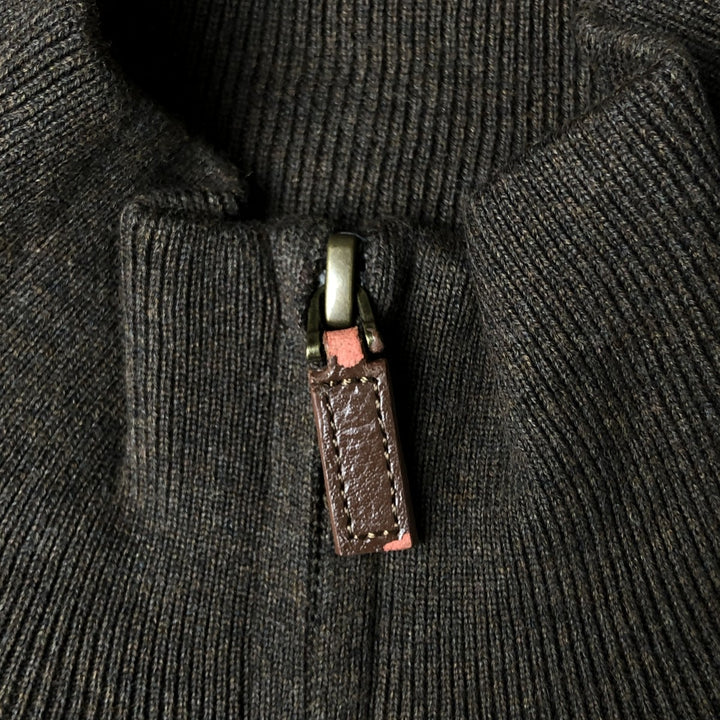 Ralph Lauren POLO RALPH LAUREN PIMA COTTON Cotton knit half zip sweater Men's size L Pima Cotton brown type Vintage Second Hand