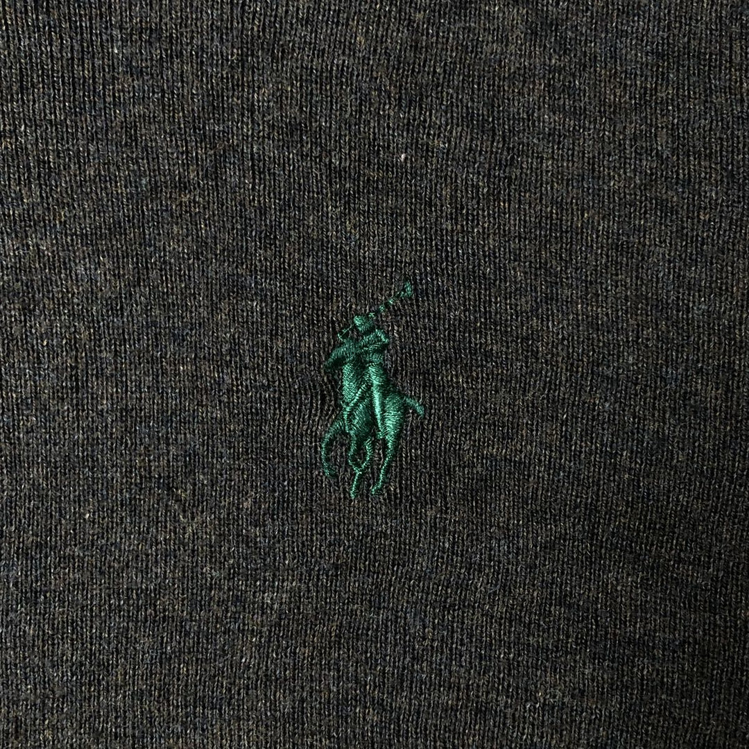 Ralph Lauren POLO RALPH LAUREN PIMA COTTON Cotton knit half zip sweater Men's size L Pima Cotton brown type Vintage Second Hand