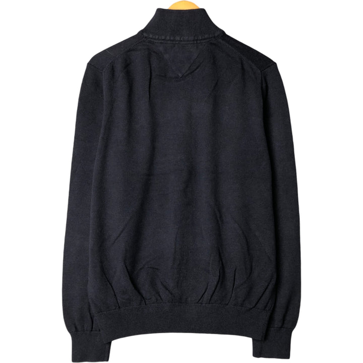 Tommy Hilfiger Cotton Knit Full-Zip Sweater, Men's Size L cotton navy blue type Vintage Second Hand