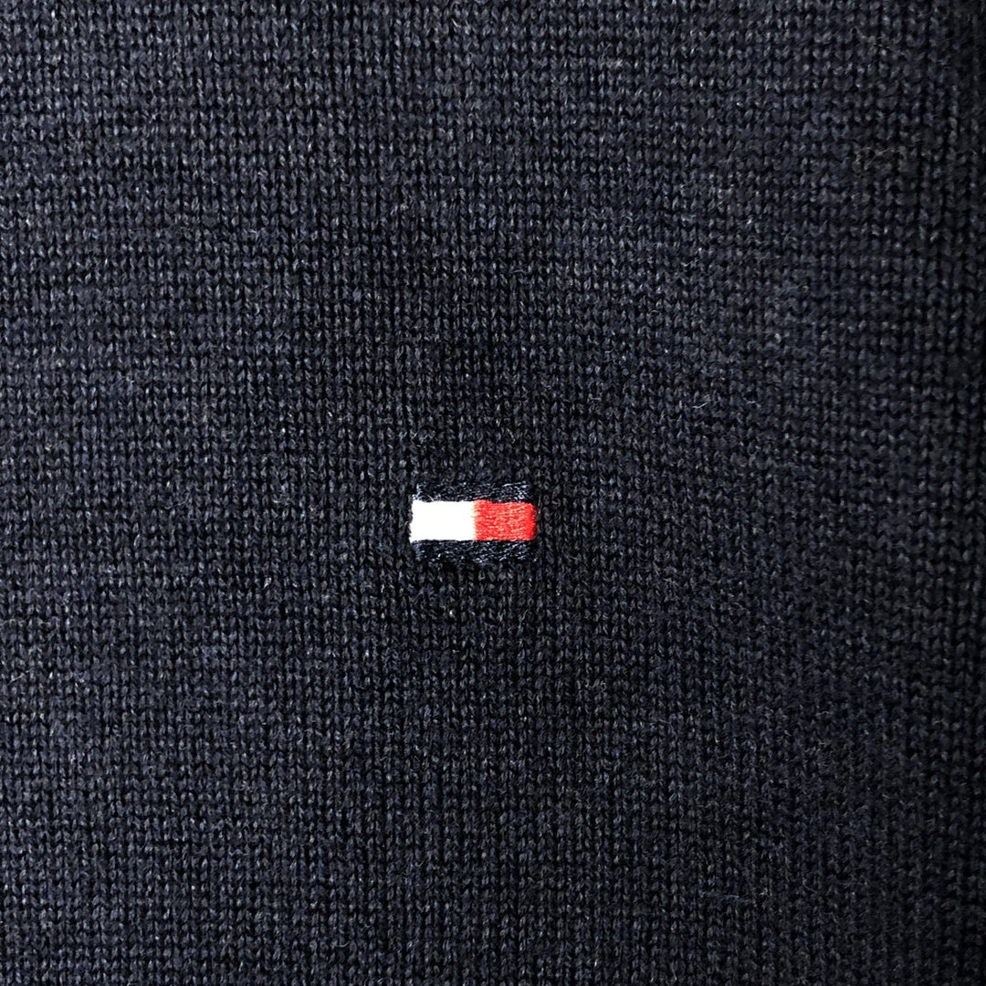 Tommy Hilfiger Cotton Knit Full-Zip Sweater, Men's Size L cotton navy blue type Vintage Second Hand
