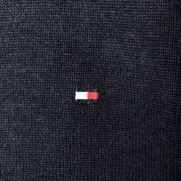 Tommy Hilfiger Cotton Knit Full-Zip Sweater, Men's Size L cotton navy blue type Vintage Second Hand
