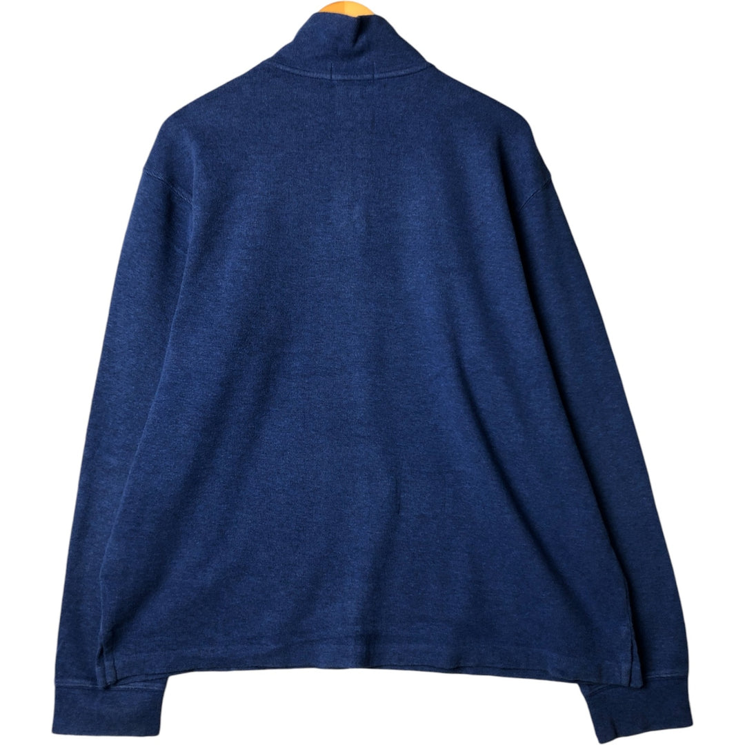 Ralph Lauren POLO RALPH LAUREN ESTATE RIB Cotton Knit Half-Zip Sweater, Men's Size L cotton blue type Vintage Second Hand