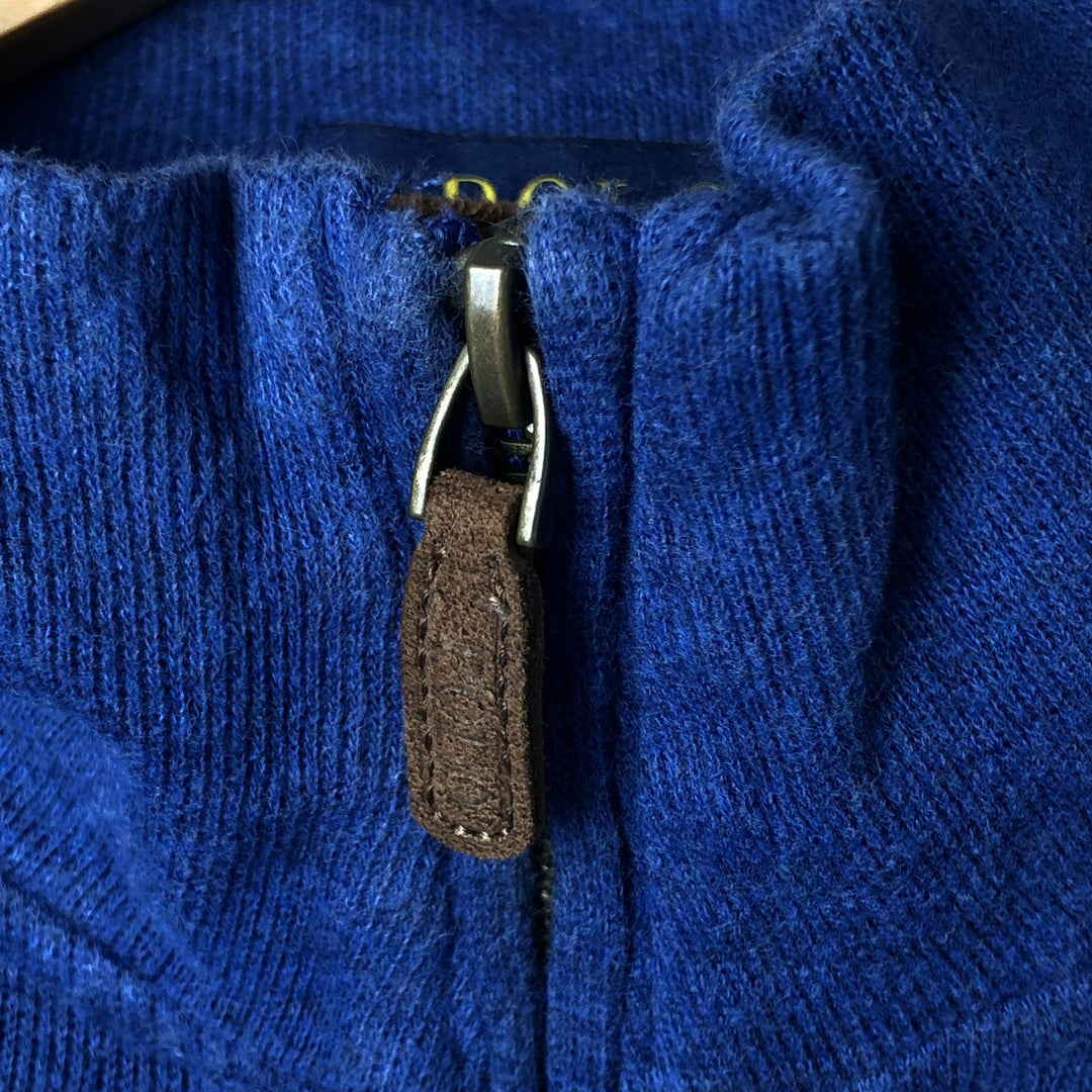 Ralph Lauren POLO RALPH LAUREN ESTATE RIB Cotton Knit Half-Zip Sweater, Men's Size L cotton blue type Vintage Second Hand