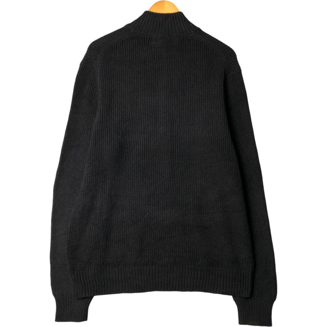 Vintage 1990'S Calvin Klein cotton knit half-zip sweater, men's size XL cotton black type Vintage Second Hand