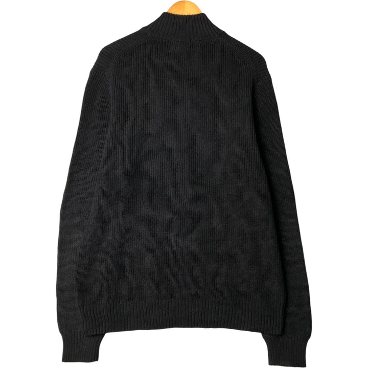 Vintage 1990'S Calvin Klein cotton knit half-zip sweater, men's size XL cotton black type Vintage Second Hand