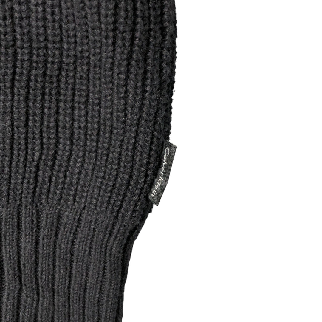 Vintage 1990'S Calvin Klein cotton knit half-zip sweater, men's size XL cotton black type Vintage Second Hand