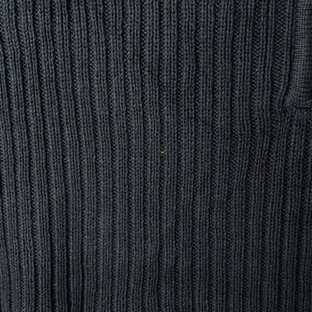 90s-00'S Calvin Klein Jeans Ribbed Cotton Knit Half-Zip Sweater, Men's Size L, Vintage cotton Green type dark green Vintage Second Hand