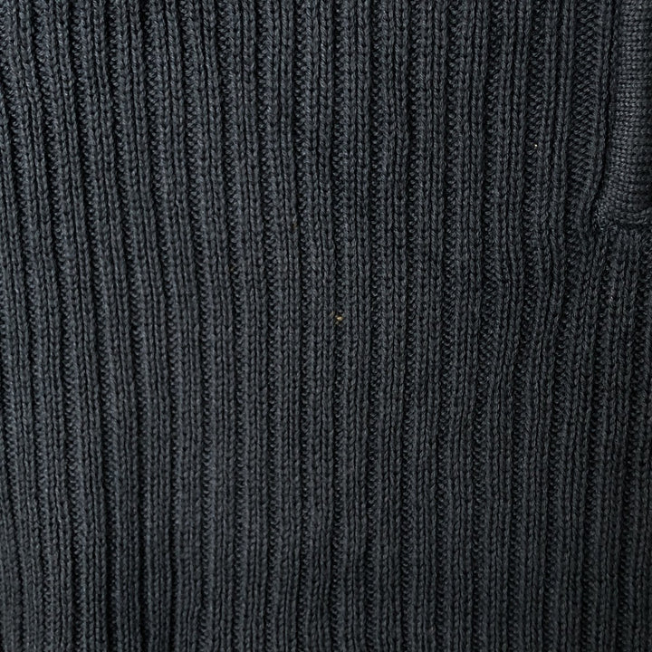 90s-00'S Calvin Klein Jeans Ribbed Cotton Knit Half-Zip Sweater, Men's Size L, Vintage cotton Green type dark green Vintage Second Hand