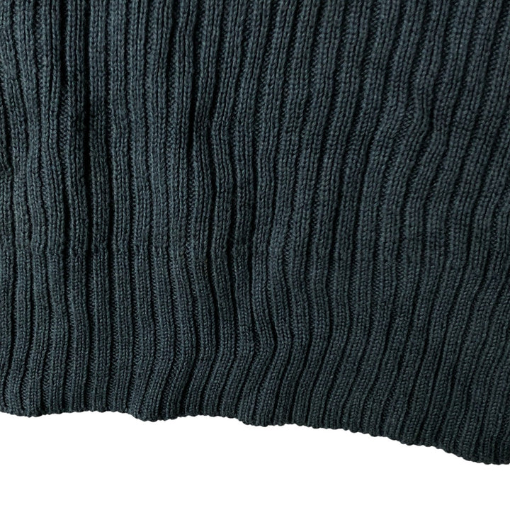 90s-00'S Calvin Klein Jeans Ribbed Cotton Knit Half-Zip Sweater, Men's Size L, Vintage cotton Green type dark green Vintage Second Hand