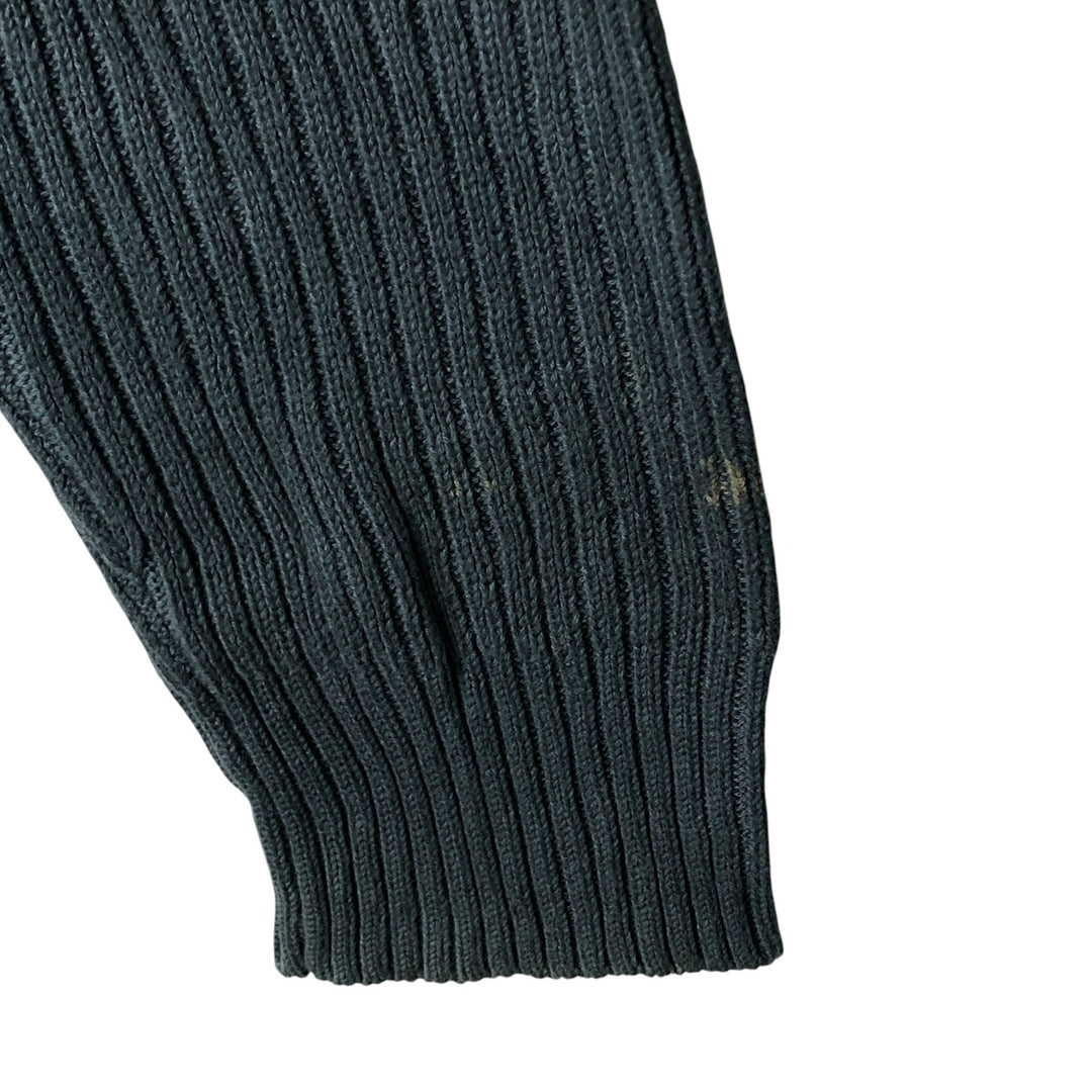 90s-00'S Calvin Klein Jeans Ribbed Cotton Knit Half-Zip Sweater, Men's Size L, Vintage cotton Green type dark green Vintage Second Hand