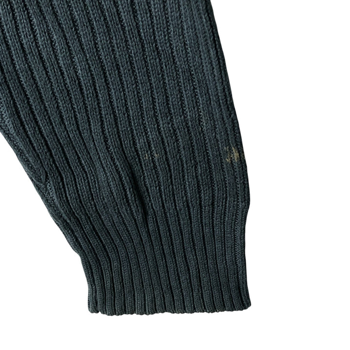 90s-00'S Calvin Klein Jeans Ribbed Cotton Knit Half-Zip Sweater, Men's Size L, Vintage cotton Green type dark green Vintage Second Hand