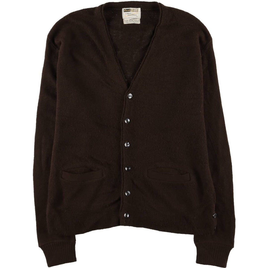 Montgomery Ward Acrylic Knit Cardigan, Men's Size L Oron Acrylic brown type Vintage Second Hand