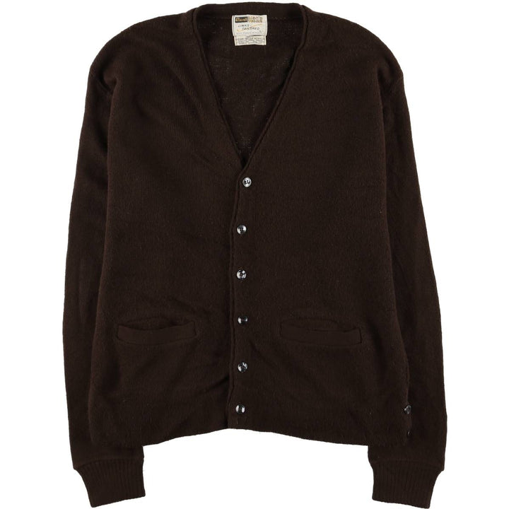 Montgomery Ward Acrylic Knit Cardigan, Men's Size L Oron Acrylic brown type Vintage Second Hand