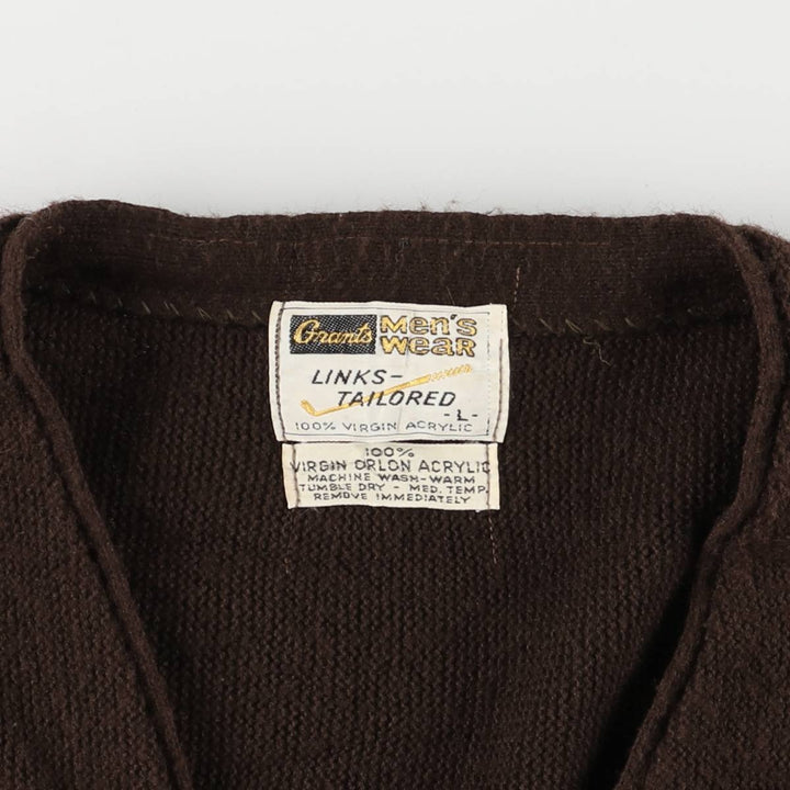 Montgomery Ward Acrylic Knit Cardigan, Men's Size L Oron Acrylic brown type Vintage Second Hand