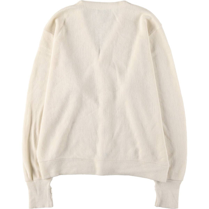Vintage 80s-90'S Lacoste IZOD acrylic knit cardigan, made in the USA, size M, men's Oron Acrylic ivory Vintage Second Hand