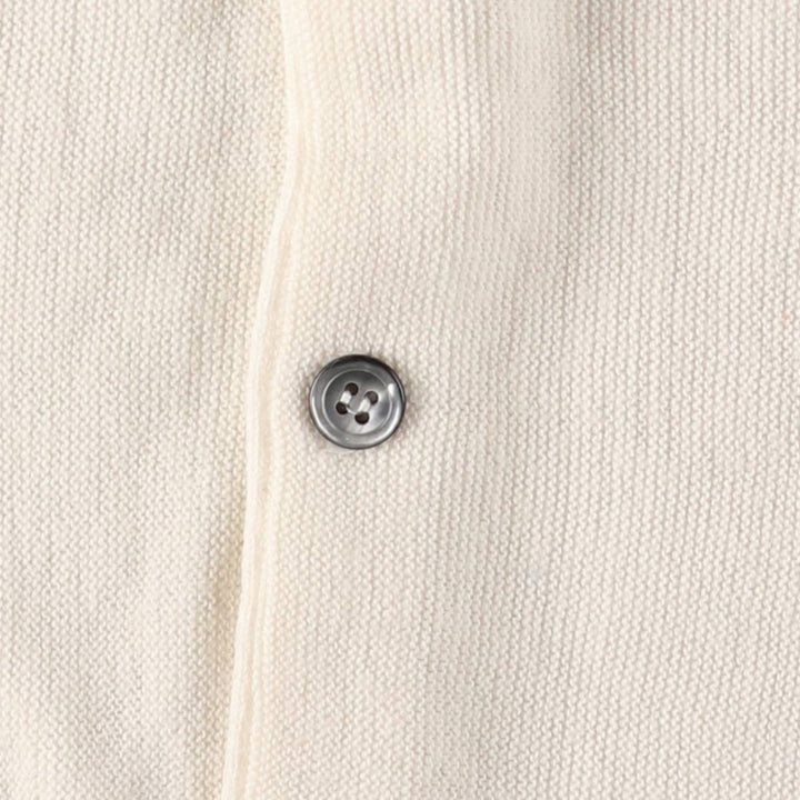 Vintage 80s-90'S Lacoste IZOD acrylic knit cardigan, made in the USA, size M, men's Oron Acrylic ivory Vintage Second Hand