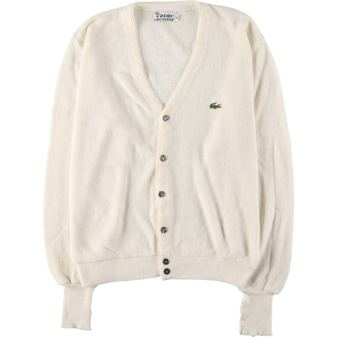 Vintage 1970'S Lacoste IZOD acrylic knit cardigan, men's size XL Oron Acrylic unbleached Vintage Second Hand