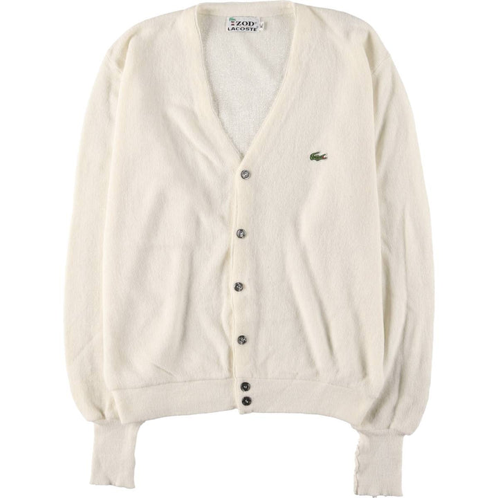 Vintage 1970'S Lacoste IZOD acrylic knit cardigan, men's size XL Oron Acrylic unbleached Vintage Second Hand