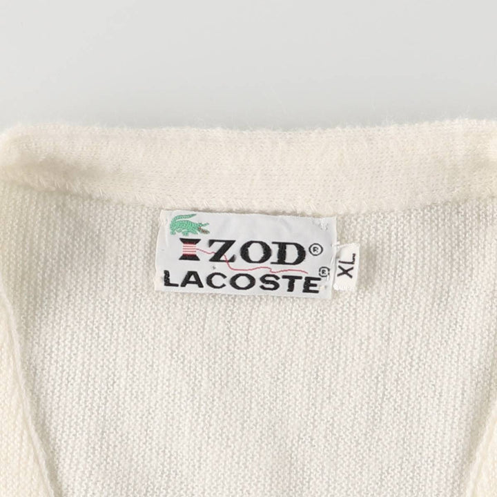 Vintage 1970'S Lacoste IZOD acrylic knit cardigan, men's size XL Oron Acrylic unbleached Vintage Second Hand