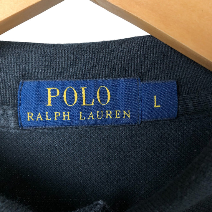 Ralph Lauren POLO RALPH LAUREN short sleeve polo shirt men's size L cotton black type Vintage Second Hand