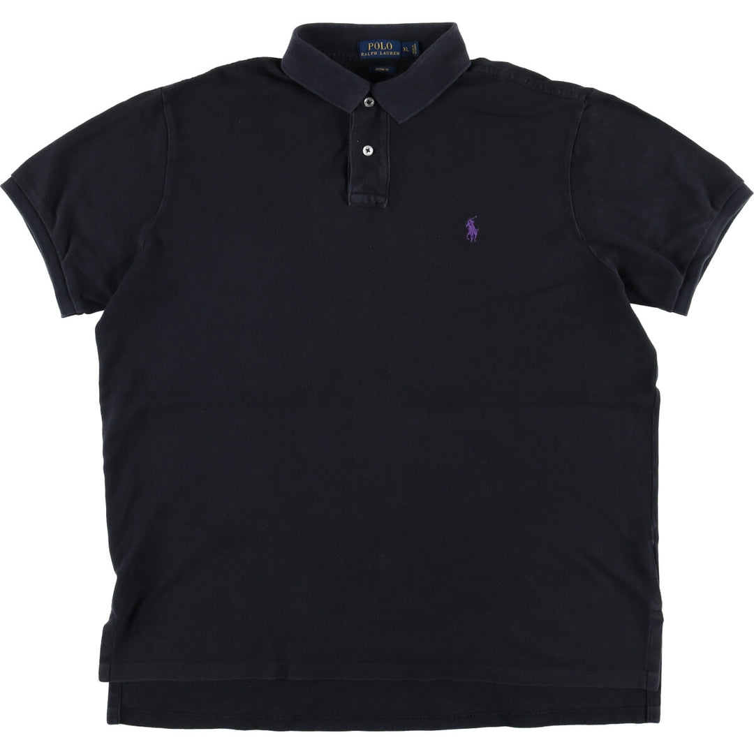 Ralph Lauren POLO RALPH LAUREN CUSTOM FIT short sleeve polo shirt men's XL equivalent cotton black type Vintage Second Hand