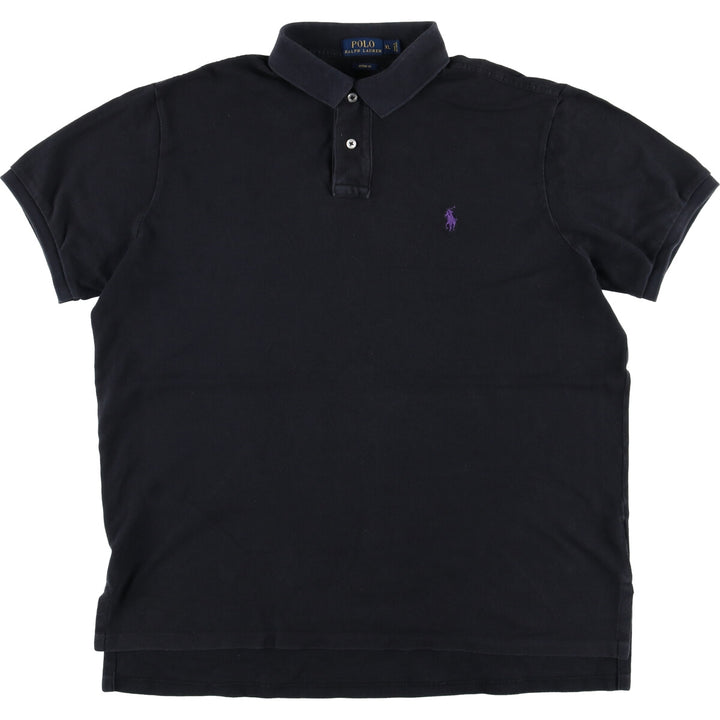 Ralph Lauren POLO RALPH LAUREN CUSTOM FIT short sleeve polo shirt men's XL equivalent cotton black type Vintage Second Hand