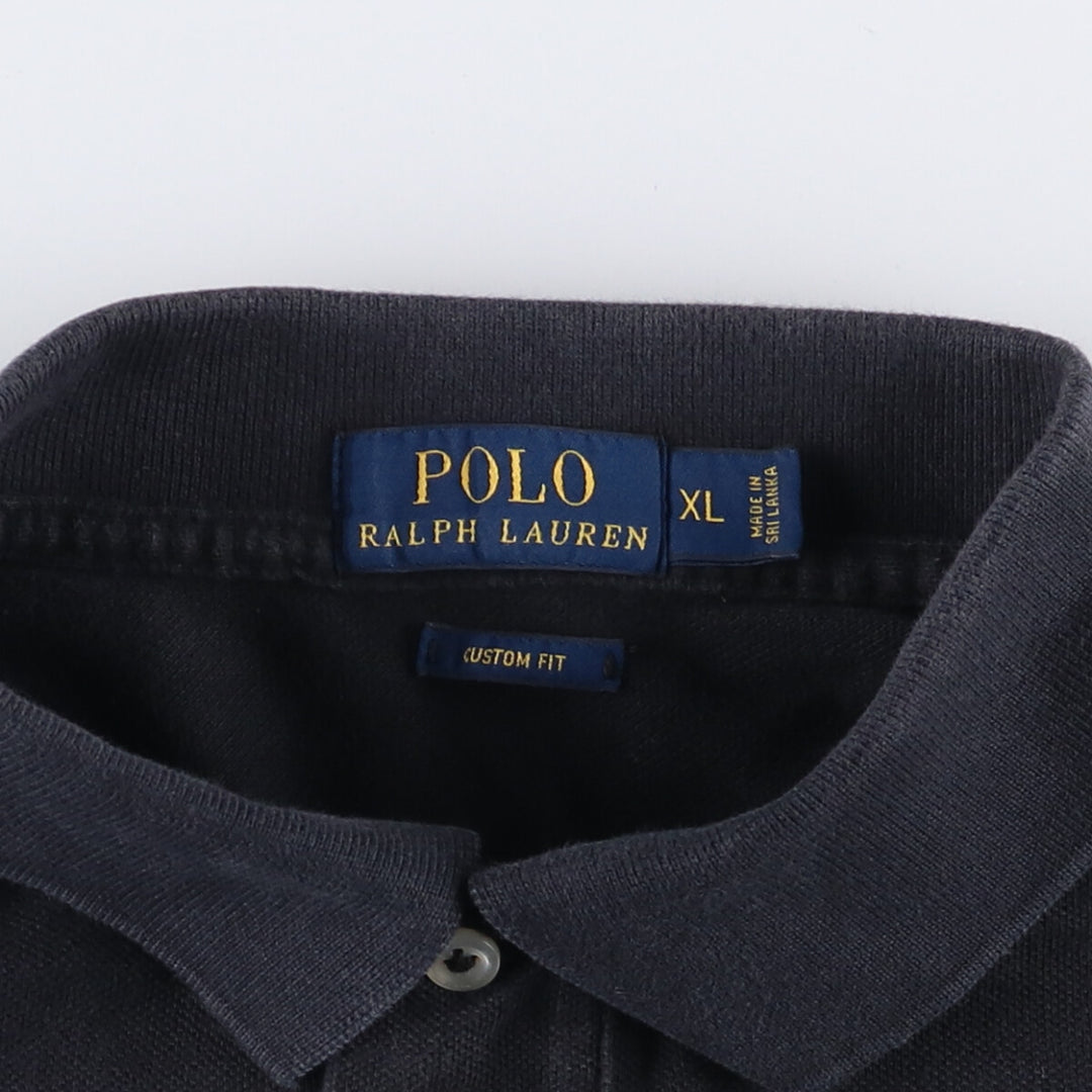 Ralph Lauren POLO RALPH LAUREN CUSTOM FIT short sleeve polo shirt men's XL equivalent cotton black type Vintage Second Hand