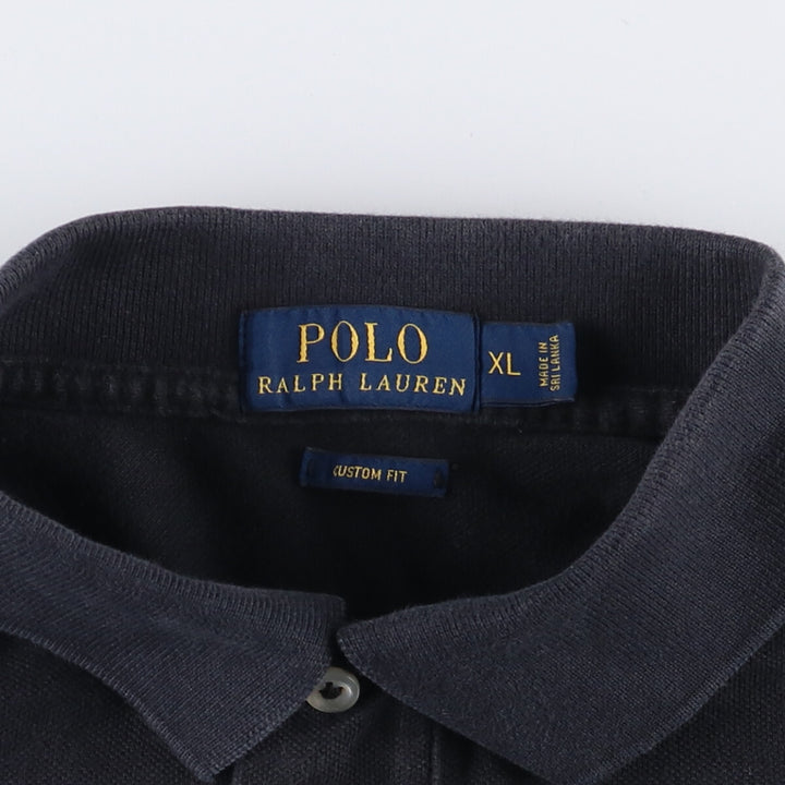 Ralph Lauren POLO RALPH LAUREN CUSTOM FIT short sleeve polo shirt men's XL equivalent cotton black type Vintage Second Hand