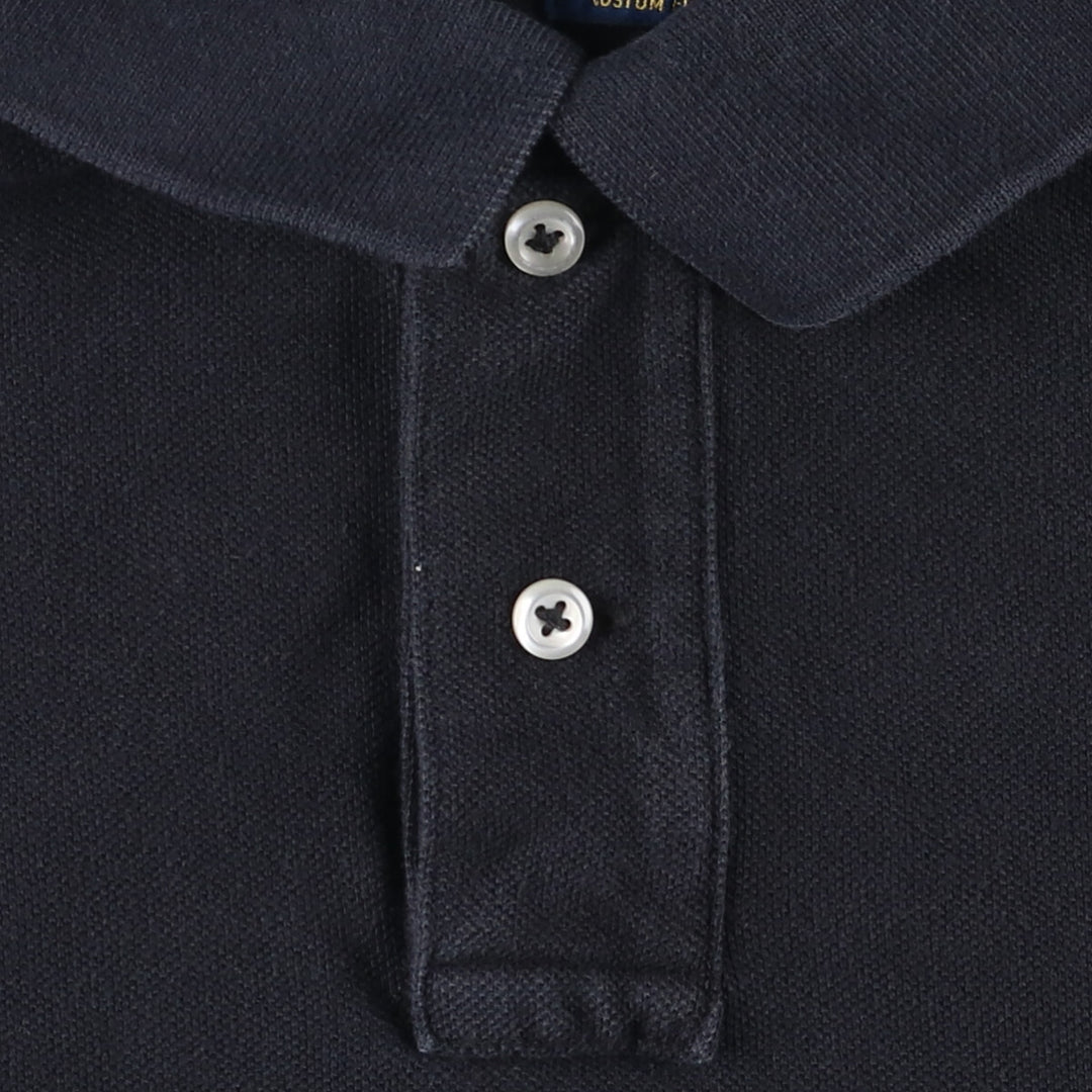 Ralph Lauren POLO RALPH LAUREN CUSTOM FIT short sleeve polo shirt men's XL equivalent cotton black type Vintage Second Hand