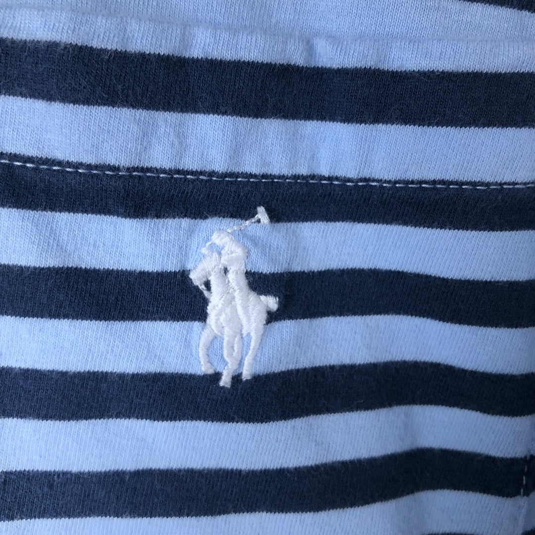 Ralph Lauren POLO RALPH LAUREN CLASSIC FIT short sleeve striped polo shirt men's size L unclear Blue type light blue Vintage Second Hand