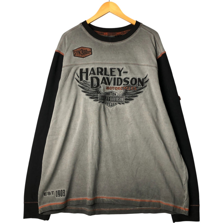 00'S Harley-Davidson Long Sleeve T-Shirt, Men's XXL cotton gray type Vintage Second Hand
