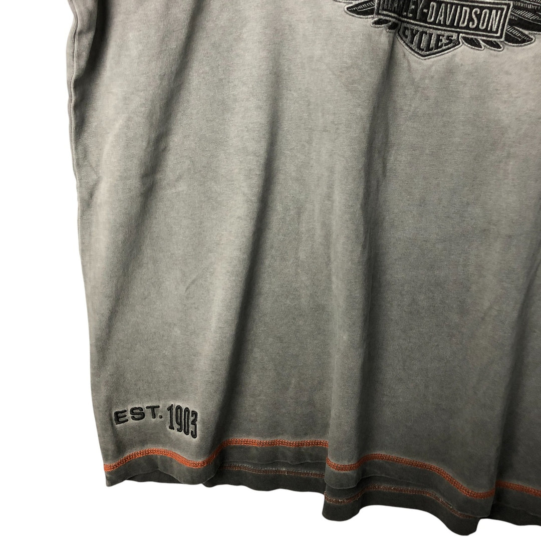 00'S Harley-Davidson Long Sleeve T-Shirt, Men's XXL cotton gray type Vintage Second Hand