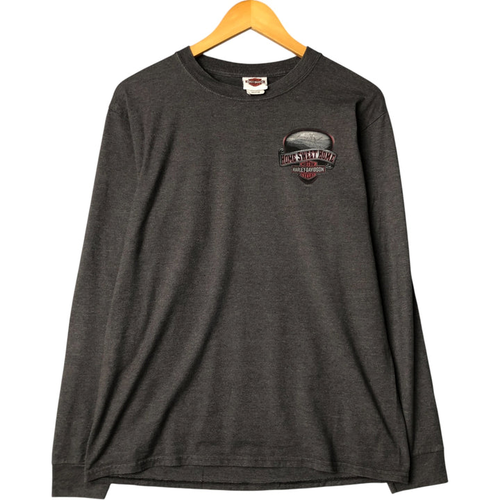 00'S Harley-Davidson Long Sleeve T-Shirt, Men's Medium cotton Charcoal Vintage Second Hand