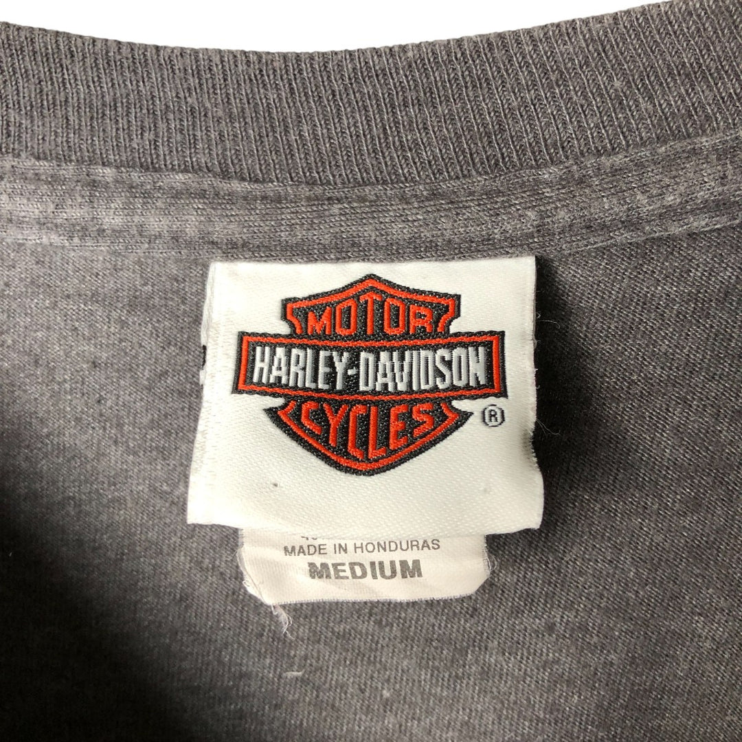 00'S Harley-Davidson Long Sleeve T-Shirt, Men's Medium cotton Charcoal Vintage Second Hand