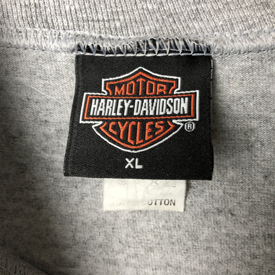 2000'S Harley-Davidson high-neck long-sleeved T-shirt, men's size XL cotton gray type Vintage Second Hand