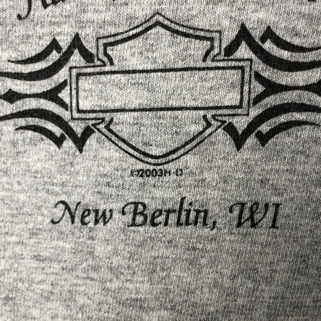2000'S Harley-Davidson high-neck long-sleeved T-shirt, men's size XL cotton gray type Vintage Second Hand