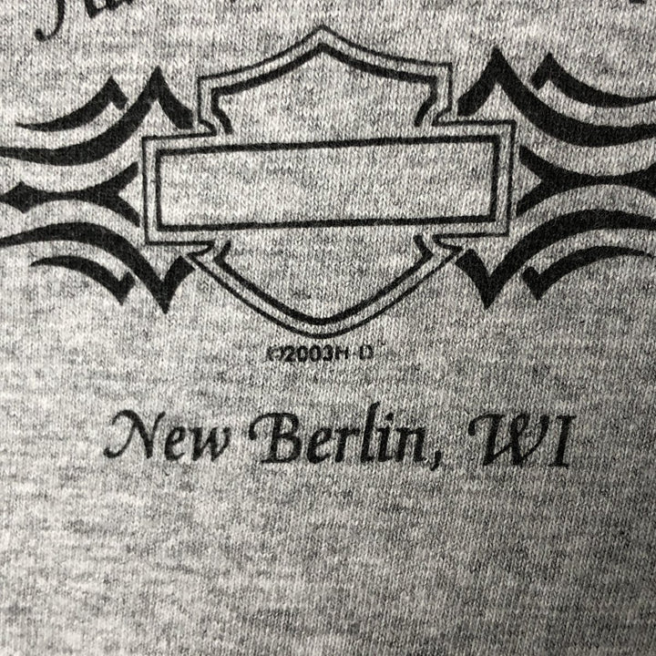 2000'S Harley-Davidson high-neck long-sleeved T-shirt, men's size XL cotton gray type Vintage Second Hand