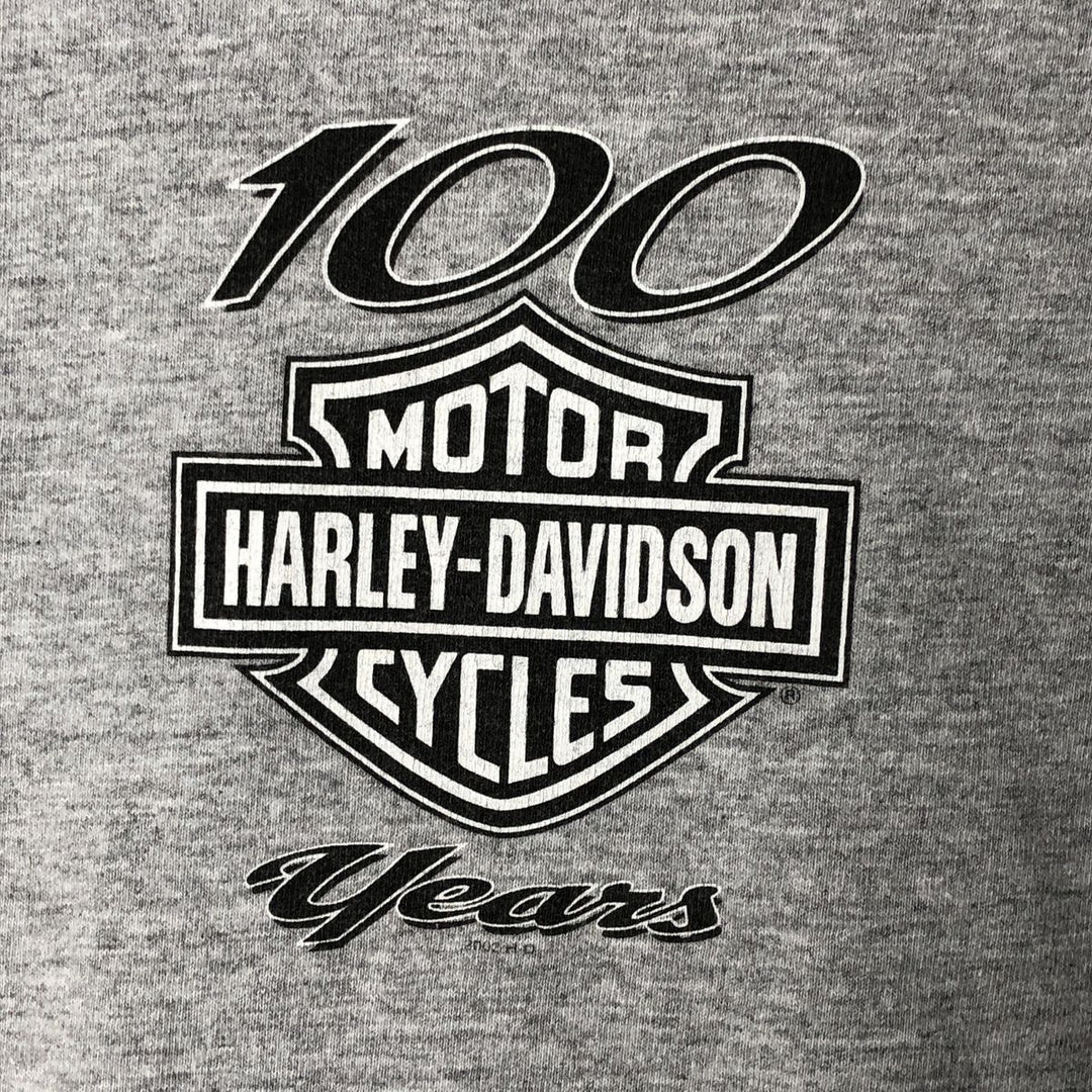2000'S Harley-Davidson high-neck long-sleeved T-shirt, men's size XL cotton gray type Vintage Second Hand
