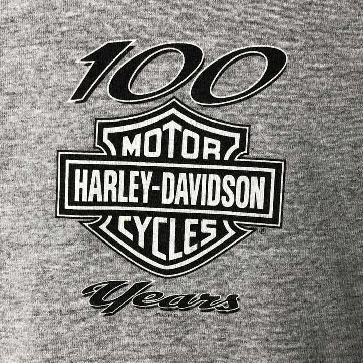 2000'S Harley-Davidson high-neck long-sleeved T-shirt, men's size XL cotton gray type Vintage Second Hand