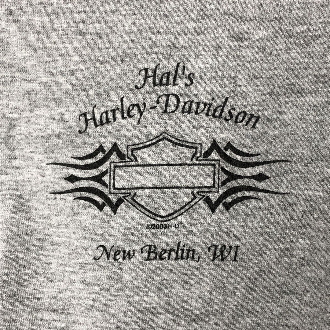 2000'S Harley-Davidson high-neck long-sleeved T-shirt, men's size XL cotton gray type Vintage Second Hand
