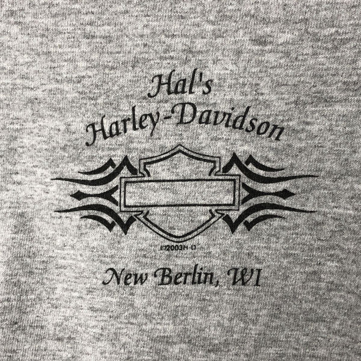2000'S Harley-Davidson high-neck long-sleeved T-shirt, men's size XL cotton gray type Vintage Second Hand
