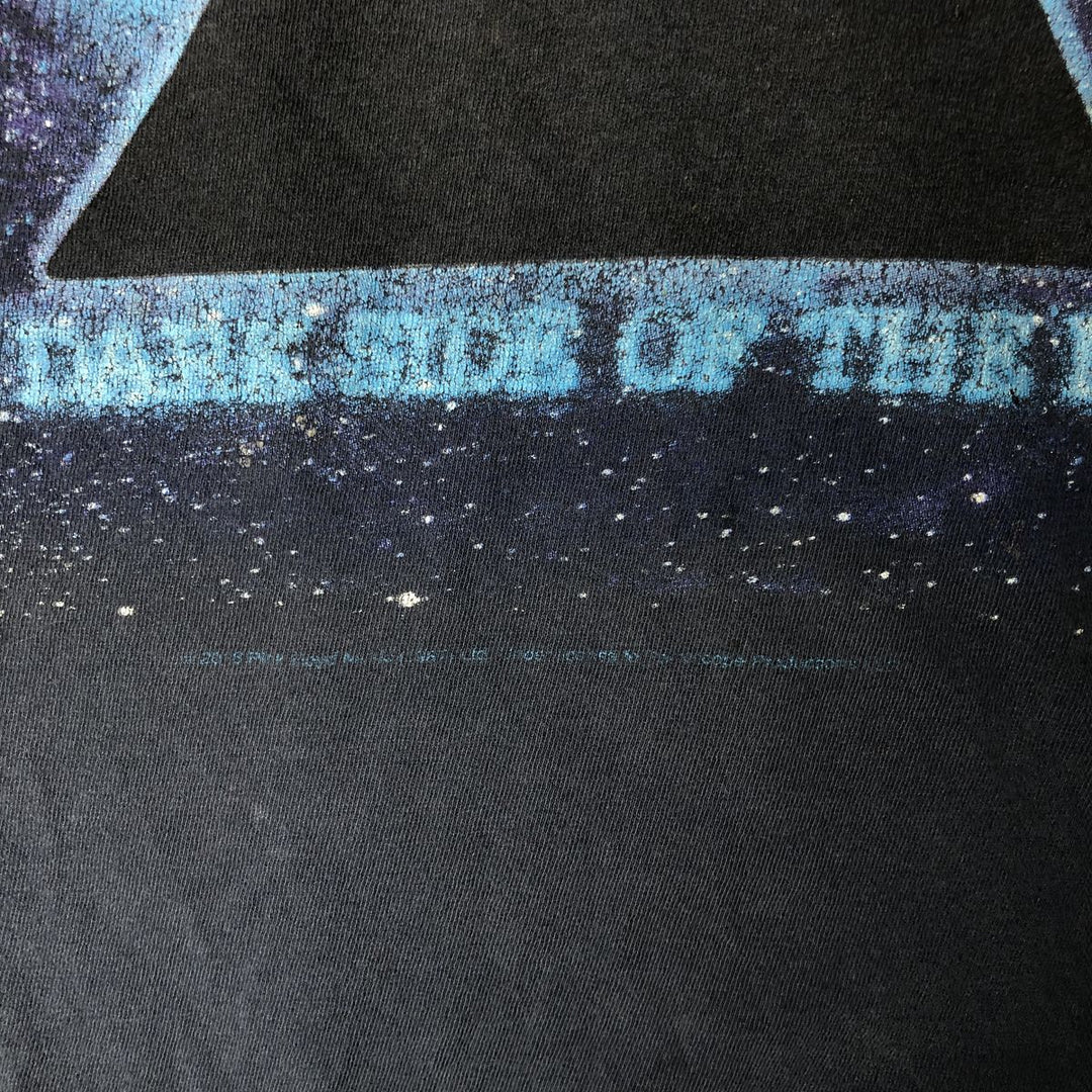 Liquid Blue Pink Floyd 3/4 Sleeve Raglan Band T-Shirt, Men's XXL cotton navy blue type Vintage Second Hand