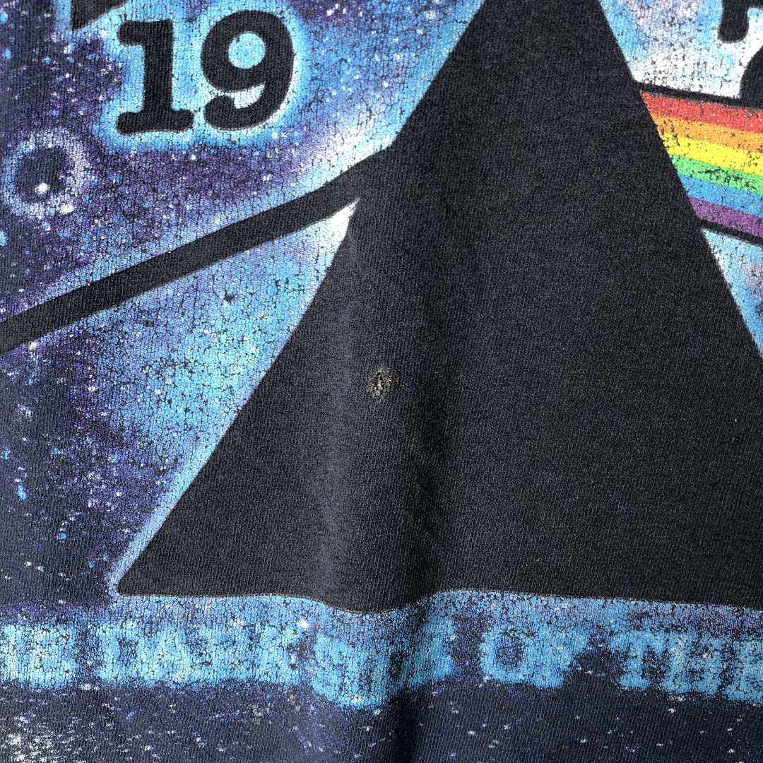 Liquid Blue Pink Floyd 3/4 Sleeve Raglan Band T-Shirt, Men's XXL cotton navy blue type Vintage Second Hand