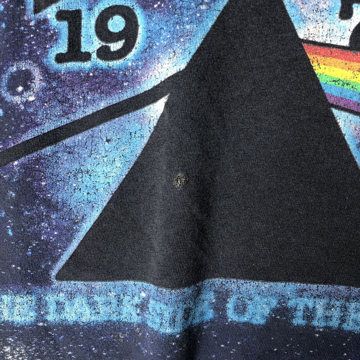 Liquid Blue Pink Floyd 3/4 Sleeve Raglan Band T-Shirt, Men's XXL cotton navy blue type Vintage Second Hand