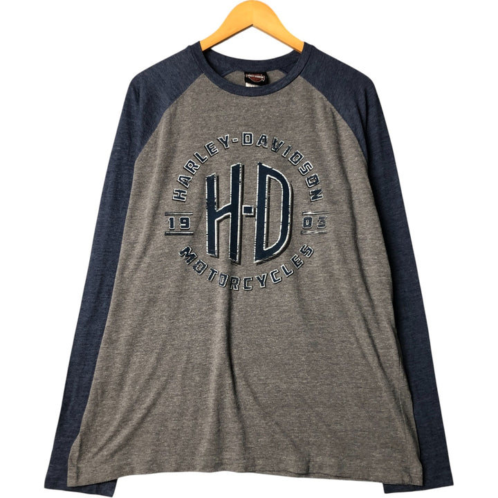 Harley-Davidson Motorcycle Bike T-shirt, Men's XL size polyester gray type Vintage Second Hand