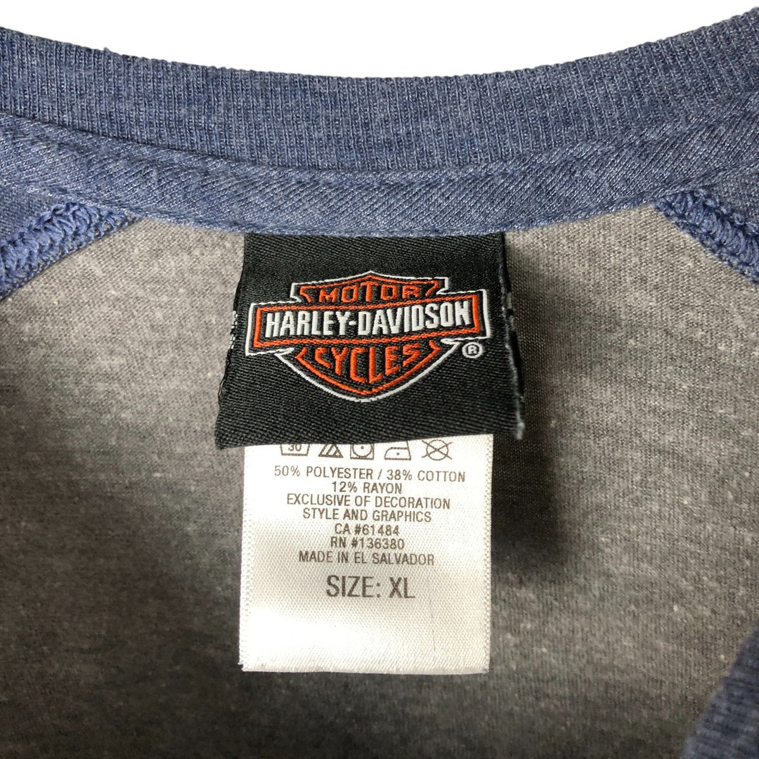 Harley-Davidson Motorcycle Bike T-shirt, Men's XL size polyester gray type Vintage Second Hand