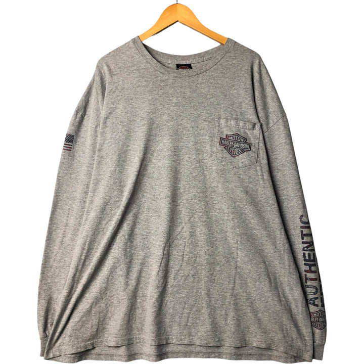 Oversized Harley-Davidson Stars and Stripes Motorcycle T-shirt, Men's, Size XXXL cotton gray type Vintage Second Hand