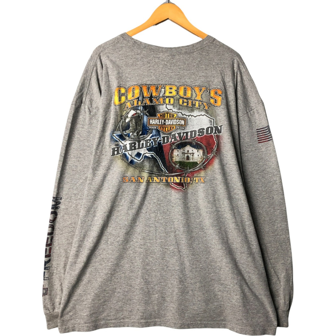 Oversized Harley-Davidson Stars and Stripes Motorcycle T-shirt, Men's, Size XXXL cotton gray type Vintage Second Hand